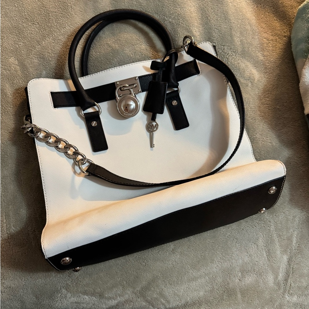 Michael Kors Black and White Satchel
